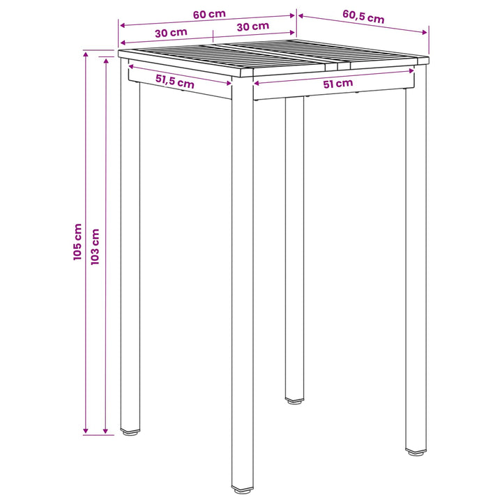 Have Bar Bord Naturlig og Kaffe 60 x 60,5 x 105 cm
