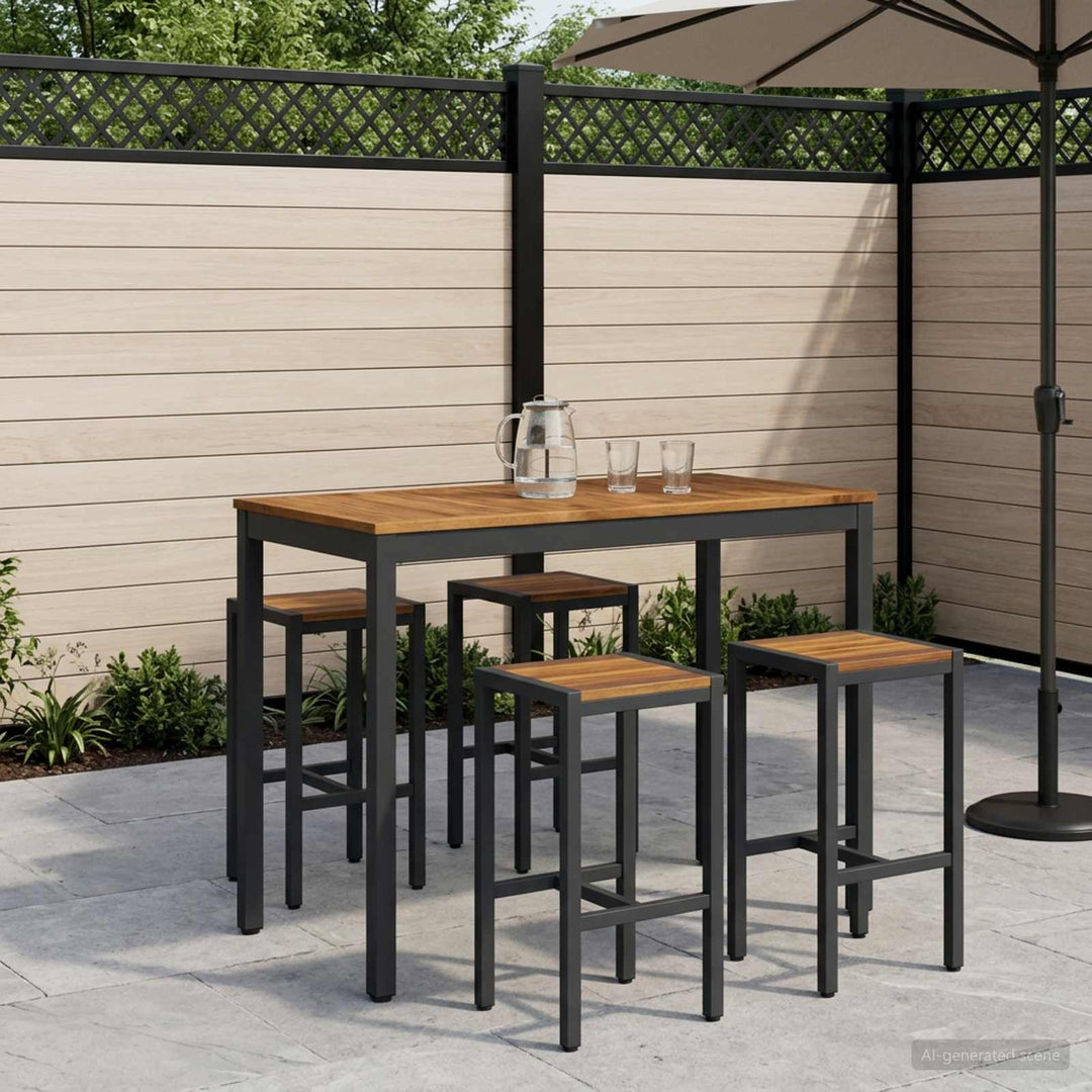 Have Bar Bord NAARDEN Naturfarvet og sort 108,5 x 55 x 105 cm