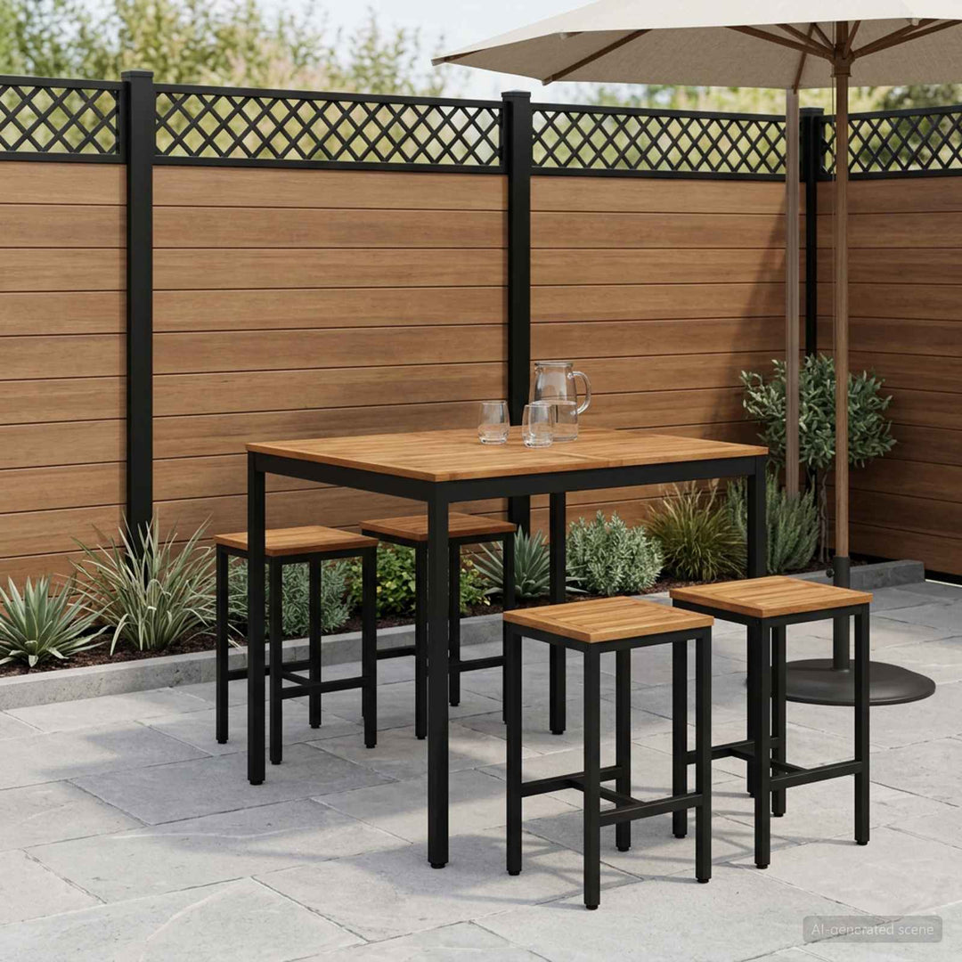 Have Bar Bord Naturfarvet og sort 110 x 108,5 x 105 cm