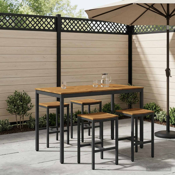 Have Bar Bord Naturfarvet og sort 141 x 80,5 x 105 cm