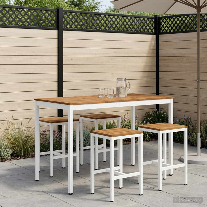 Have Bar Bord NAARDEN Natur og hvid 141 x 80,5 x 105 cm