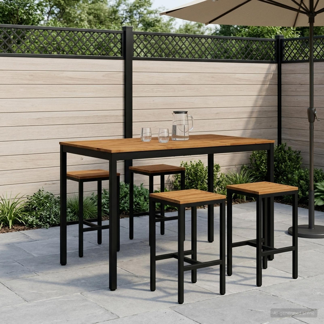 Have Bar Bord Naturfarvet og sort 147 x 88,5 x 105 cm