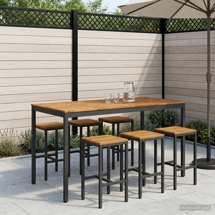 Have Bar Bord Naturfarvet og sort 180 x 88,5 x 105 cm