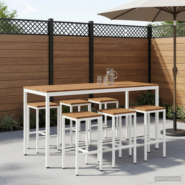 Have Bar Bord Natur og hvid 196 x 80,5 x 105 cm