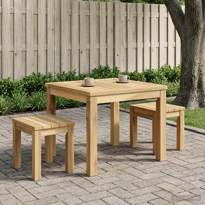 Sofabord Hvid 50 x 48,5 x 36 cm Massivt Akacietræ