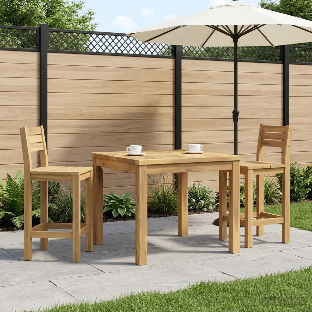 Sofabord Hvid 60 x 60,5 x 36 cm Massivt Akacietræ