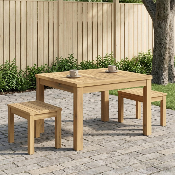 Sofabord Hvid 50 x 60,5 x 36 cm Massivt Akacietræ