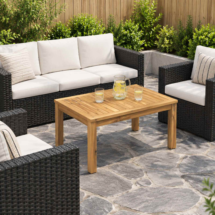 Sofabord Hvid 49 x 68,5 x 36 cm Massivt Akacietræ