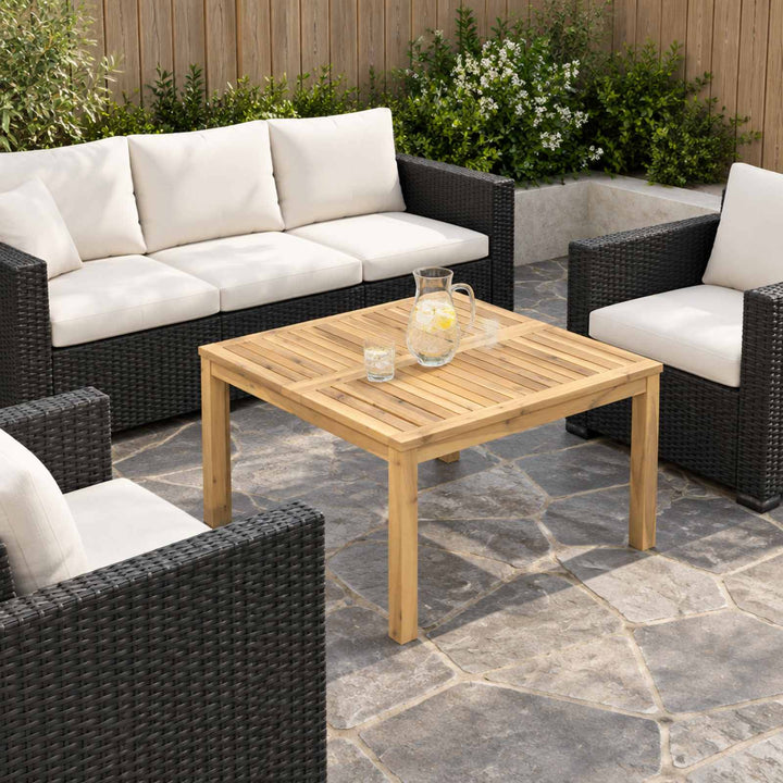 Sofabord Hvid 80 x 80,5 x 45 cm Massivt Akacietræ