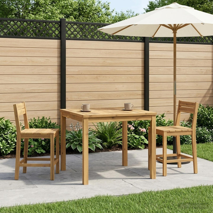Sofabord Hvid 80 x 80,5 x 45 cm Massivt Akacietræ