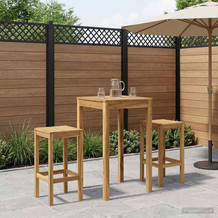 Have Bar Bord Hvid 60 x 60,5 x 105 cm Massivt Akacietræ