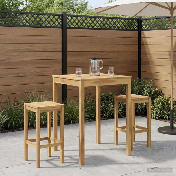 Have Bar Bord Hvid 80 x 80,5 x 105 cm Massivt Akacietræ