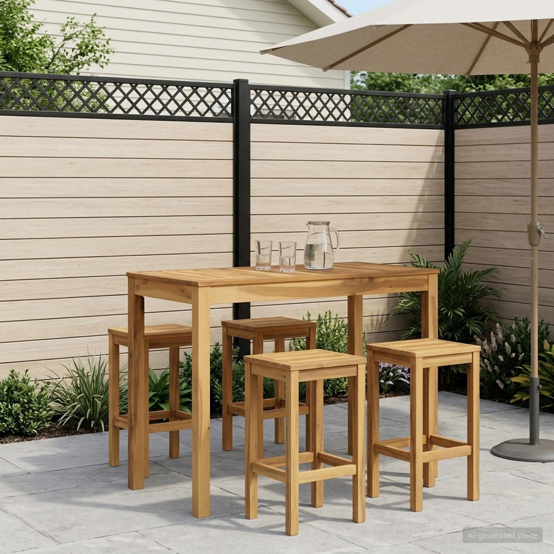 Have Bar Bord Hvid 108,5 x 55 x 105 cm Massivt Akacietræ