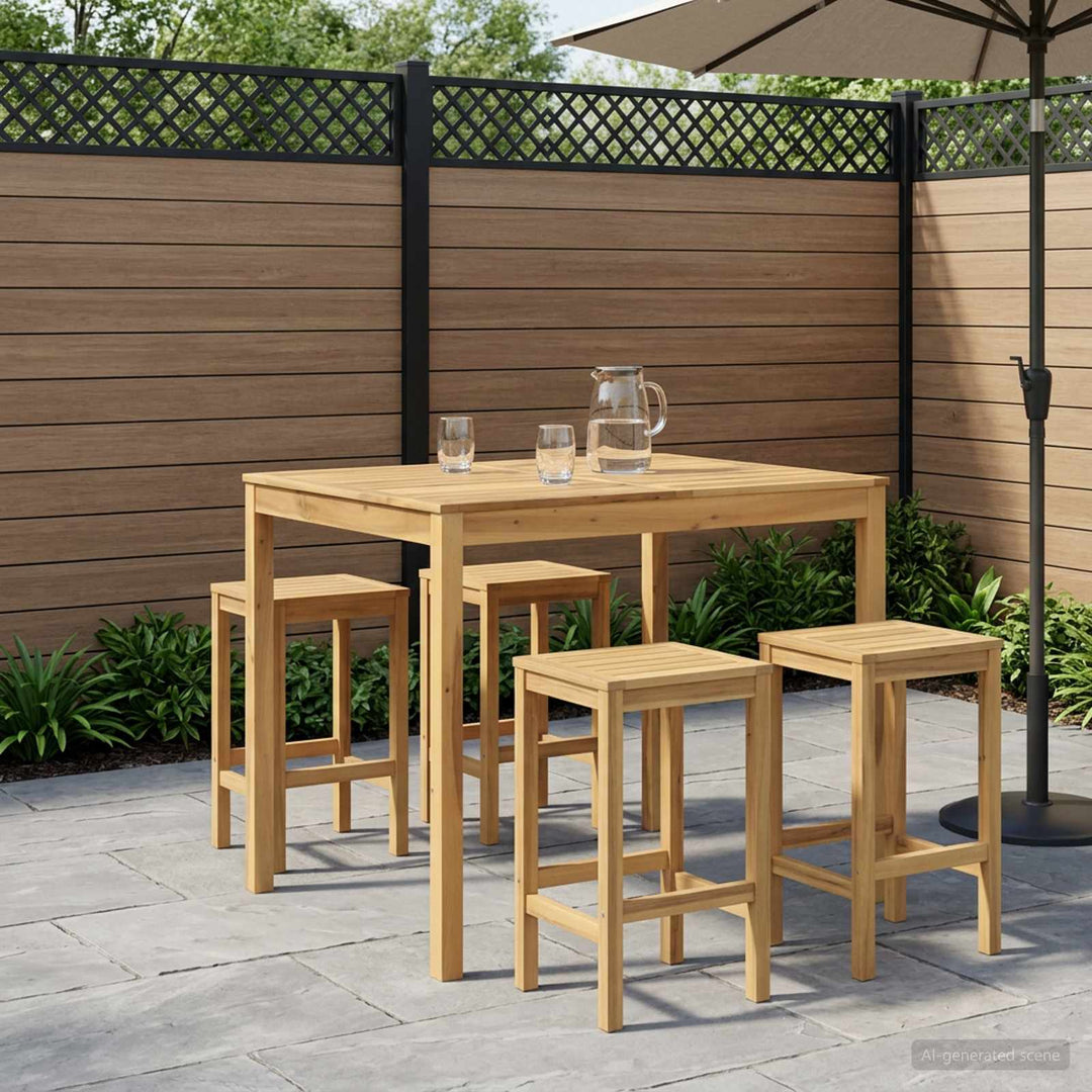 Have Bar Bord Hvid 110 x 108,5 x 105 cm Massivt Akacietræ