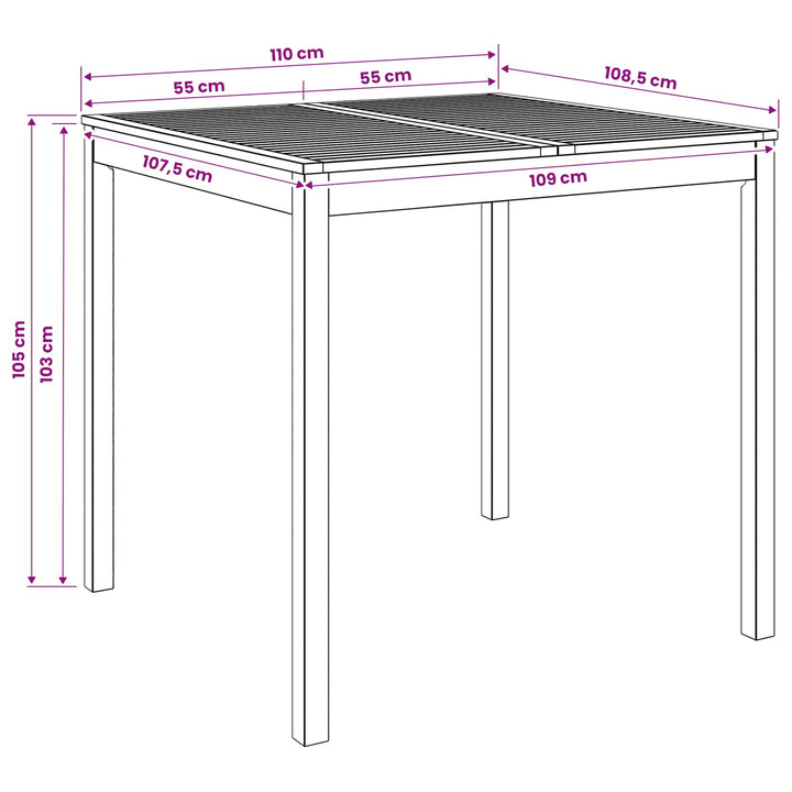 Have Bar Bord Hvid 110 x 108,5 x 105 cm Massivt Akacietræ