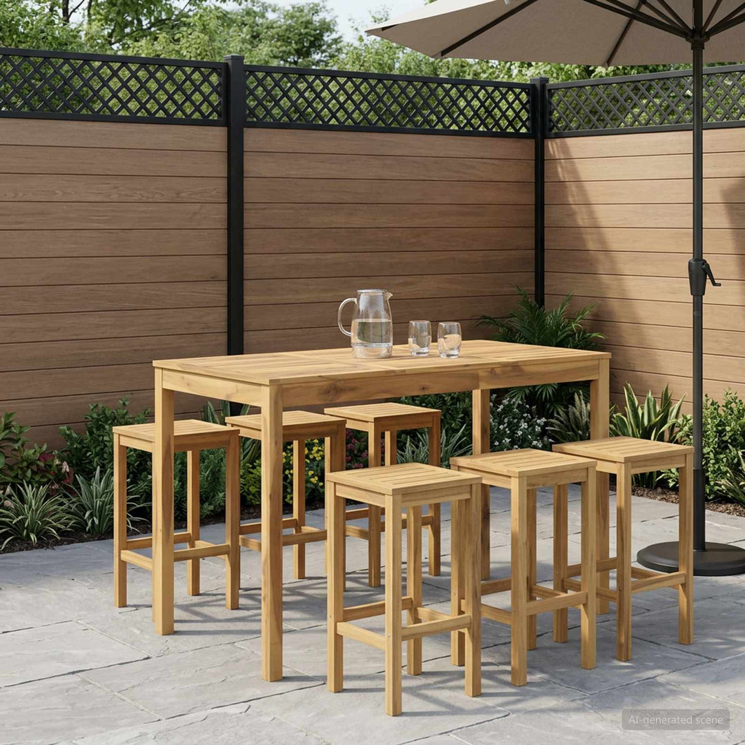 Have Bar Bord Hvid 141 x 80,5 x 105 cm Massivt Akacietræ