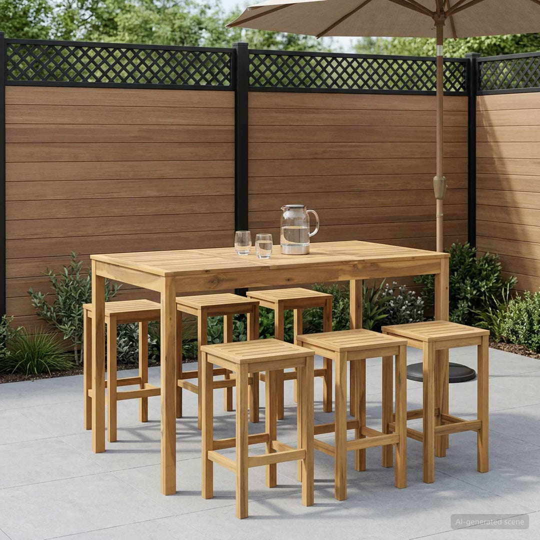 Have Bar Bord Hvid 147 x 88,5 x 105 cm Massivt Akacietræ