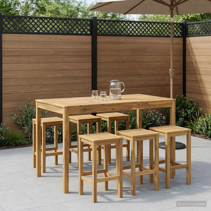 Have Bar Bord Hvid 147 x 88,5 x 105 cm Massivt Akacietræ