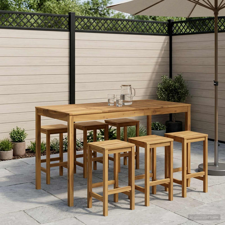 Have Bar Bord Hvid 180 x 88,5 x 105 cm Massivt Akacietræ