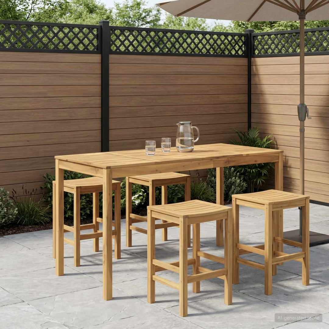 Have Bar Bord Hvid 196 x 80,5 x 105 cm Massivt Akacietræ