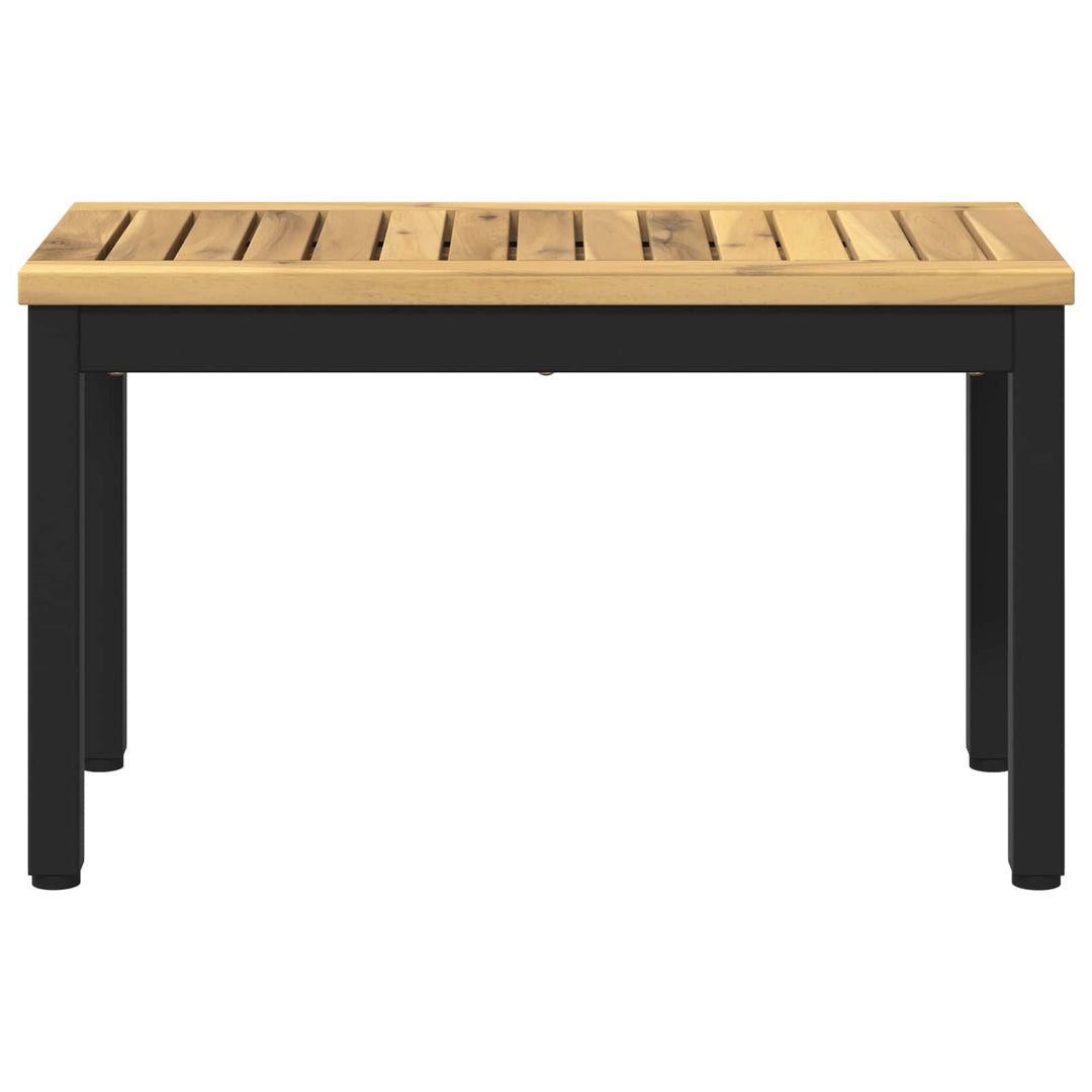 Sofabord Hvid og sort 60,5 x 30 x 36 cm Massivt Akacietræ