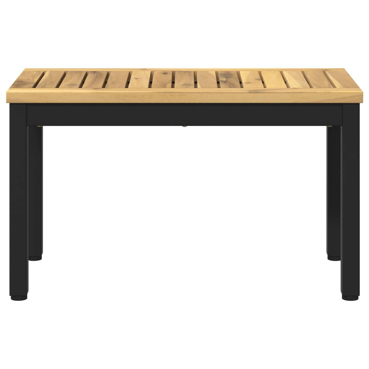 Sofabord Hvid og sort 60,5 x 30 x 36 cm Massivt Akacietræ