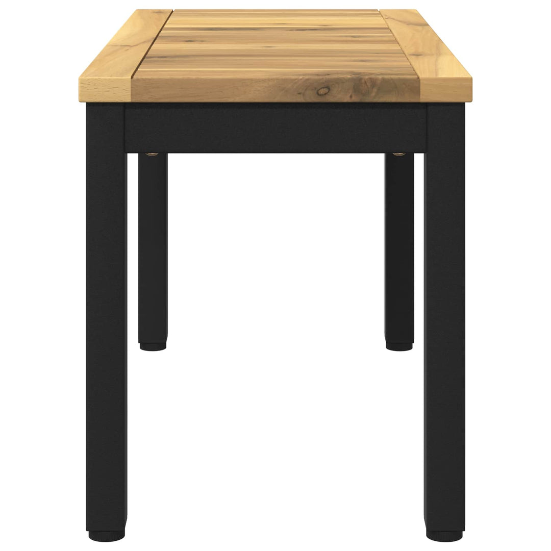 Sofabord Hvid og sort 60,5 x 30 x 36 cm Massivt Akacietræ