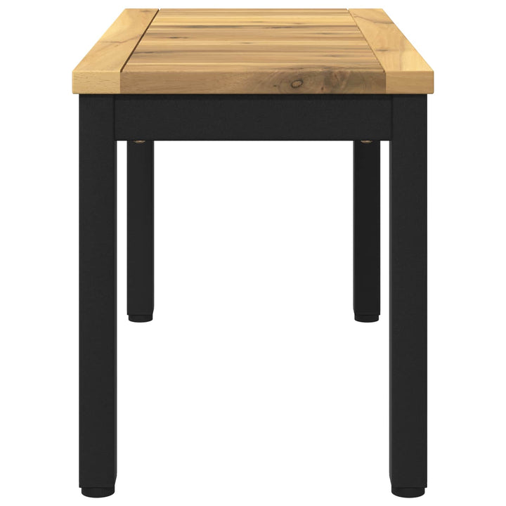 Sofabord Hvid og sort 60,5 x 30 x 36 cm Massivt Akacietræ