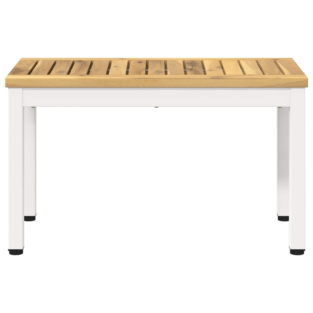 Sofabord Hvid 60,5 x 30 x 36 cm Massivt Akacietræ