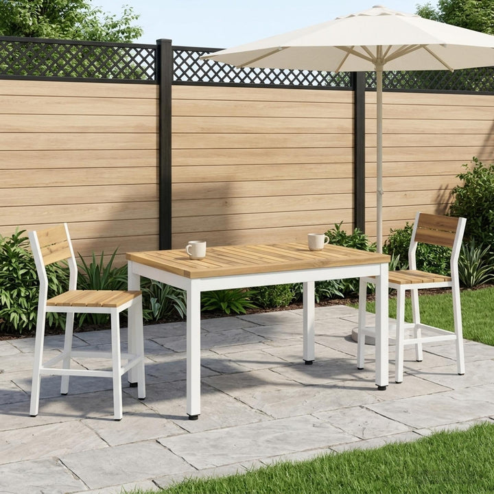 Sofabord Hvid 49 x 68,5 x 36 cm Massivt Akacietræ