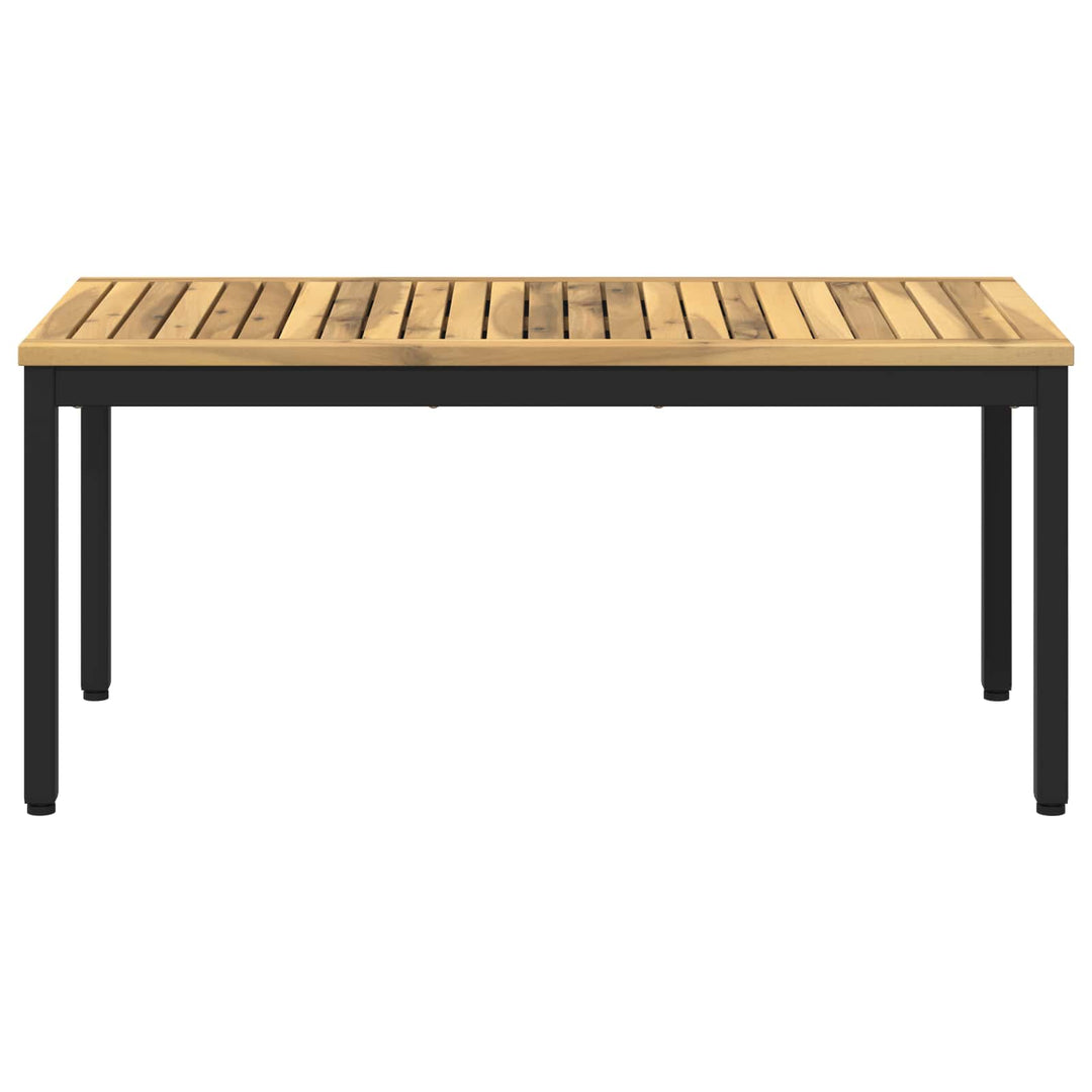 Sofabord Hvid og sort 50 x 100,5 x 45 cm Massivt Akacietræ