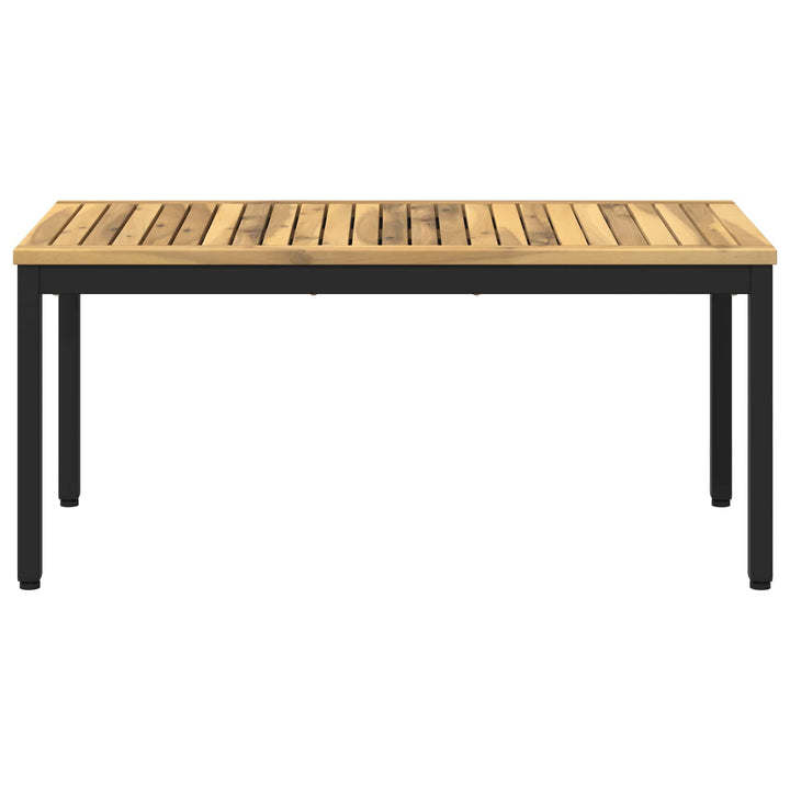 Sofabord Hvid og sort 50 x 100,5 x 45 cm Massivt Akacietræ