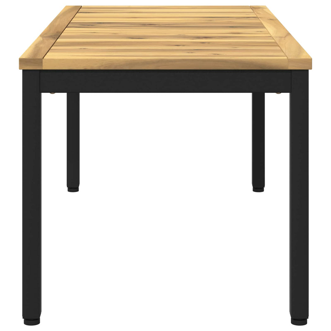 Sofabord Hvid og sort 50 x 100,5 x 45 cm Massivt Akacietræ