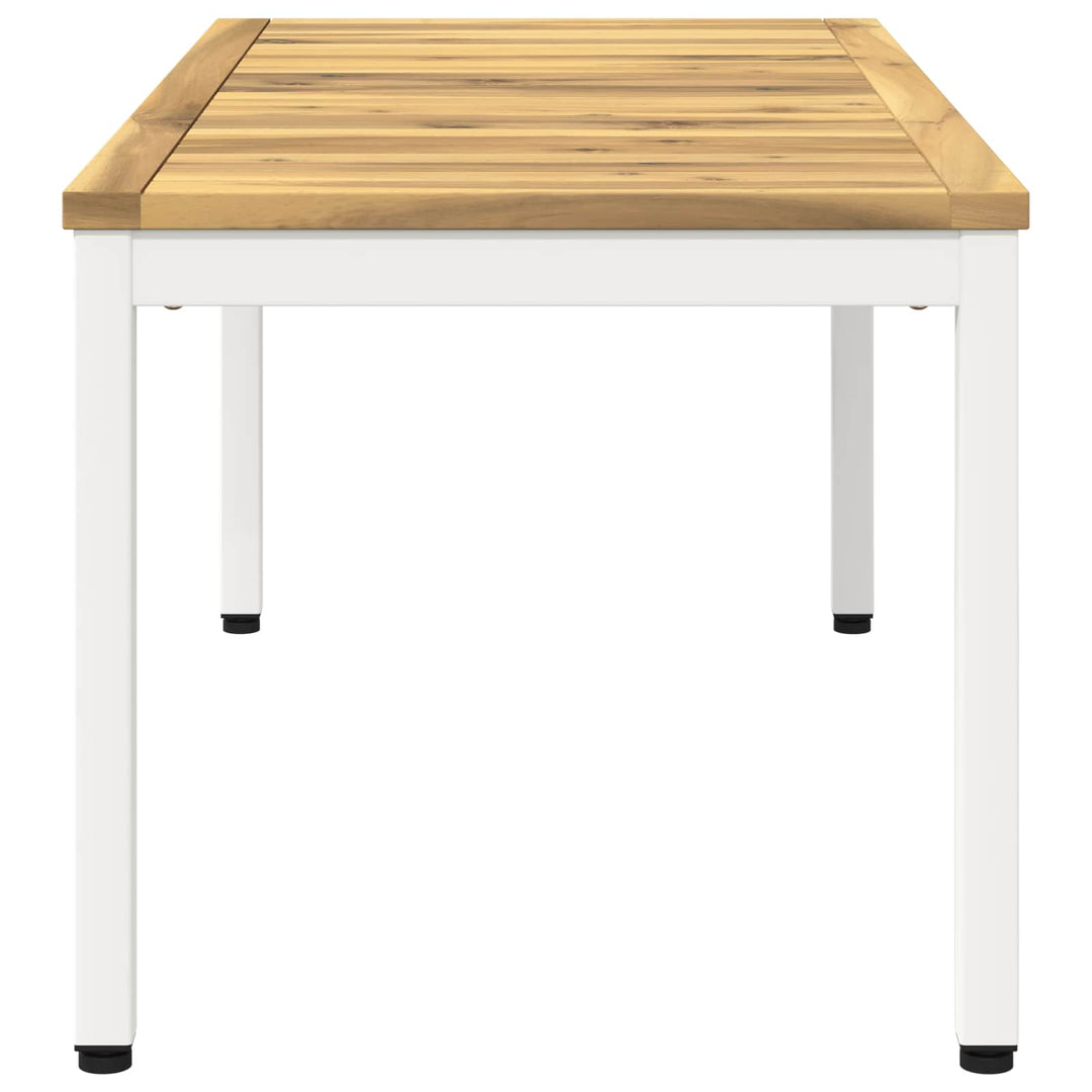 Sofabord Hvid 50 x 100,5 x 45 cm Massivt Akacietræ