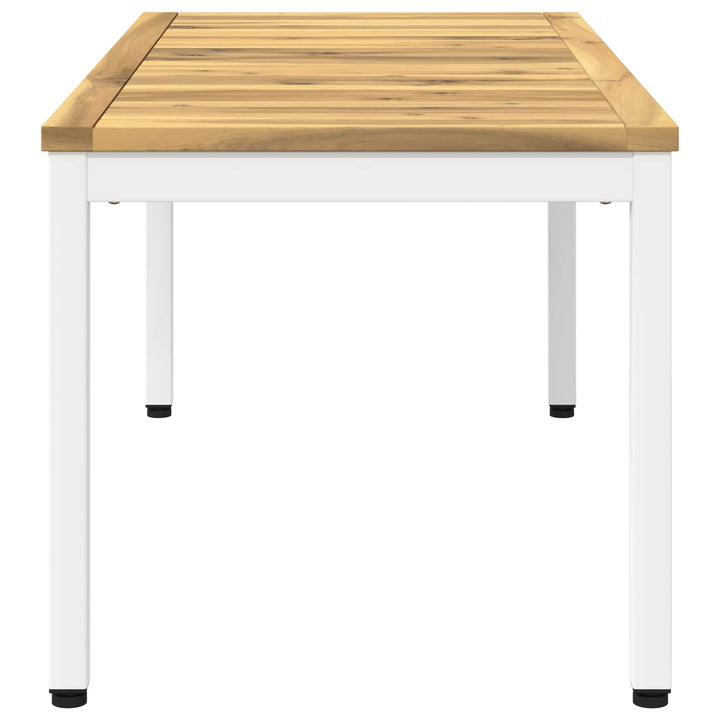 Sofabord Hvid 50 x 100,5 x 45 cm Massivt Akacietræ