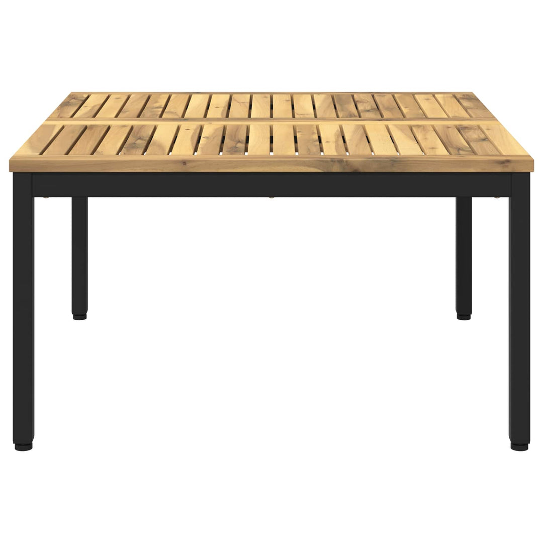 Sofabord Hvid og sort 80 x 80,5 x 45 cm Massivt Akacietræ