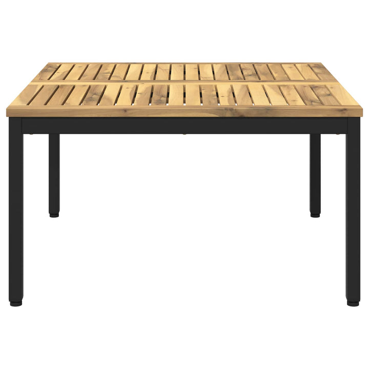 Sofabord Hvid og sort 80 x 80,5 x 45 cm Massivt Akacietræ