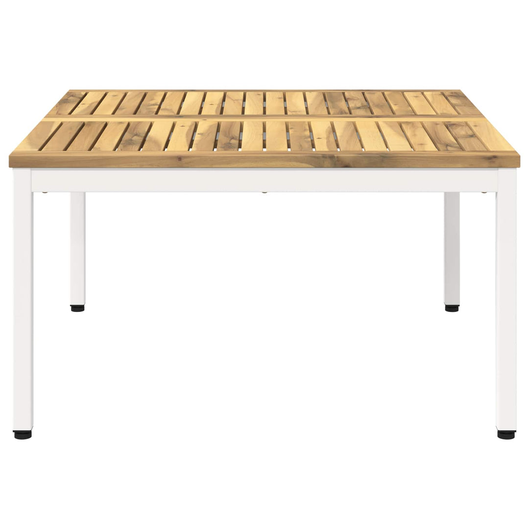 Sofabord Hvid 80 x 80,5 x 45 cm Massivt Akacietræ