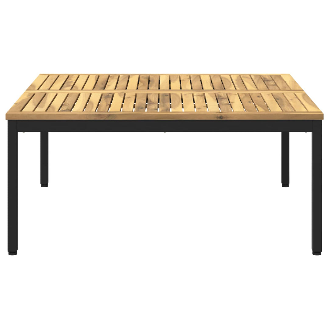 Sofabord Hvid og sort 100 x 100,5 x 45 cm Massivt Akacietræ