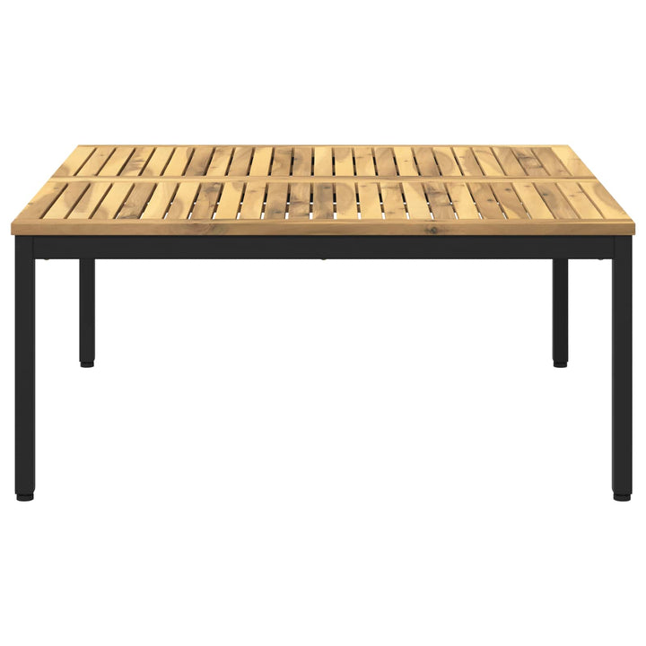 Sofabord Hvid og sort 100 x 100,5 x 45 cm Massivt Akacietræ