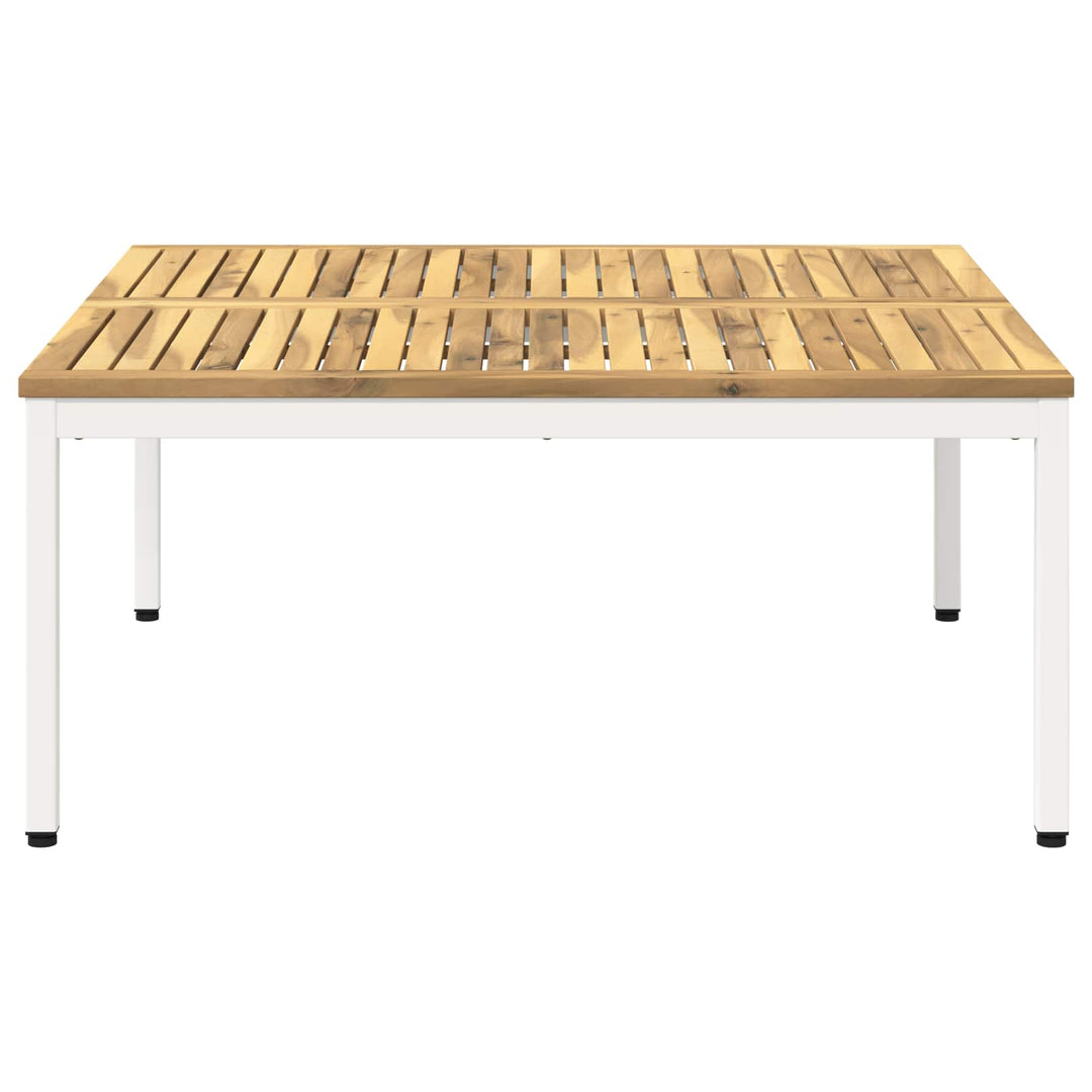 Sofabord Hvid 100 x 100,5 x 45 cm Massivt Akacietræ