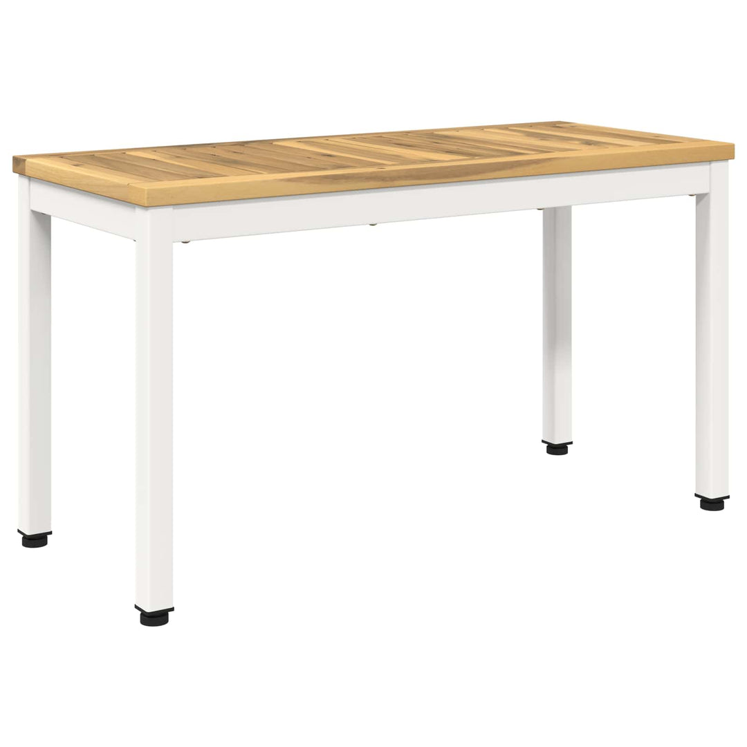 Havebænk 80,5 x 35 x 45 cm Massivt Akacietræ Hvid Rektangulær