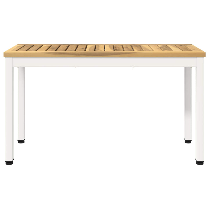 Havebænk 80,5 x 35 x 45 cm Massivt Akacietræ Hvid Rektangulær