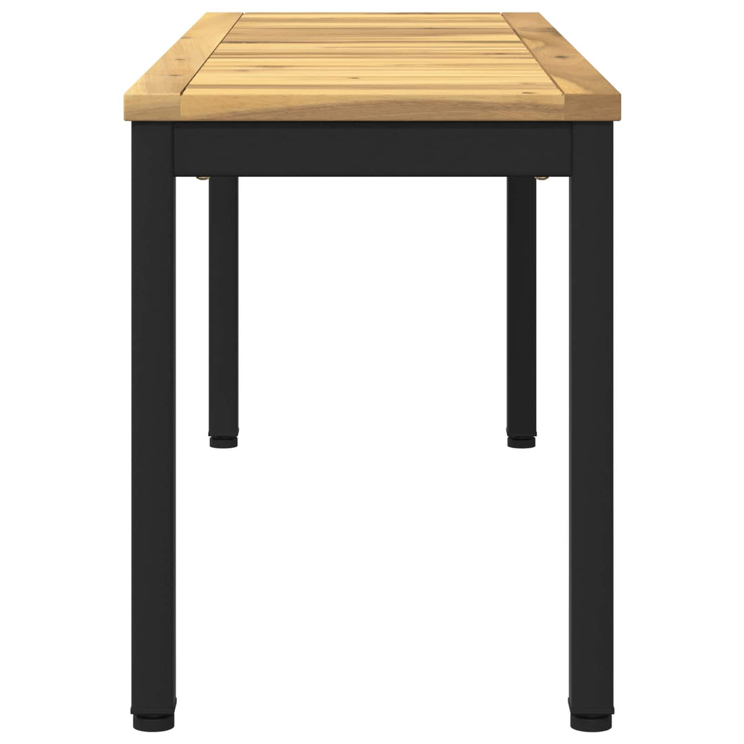 Havebænk 108,5 x 35 x 45 cm Massivt Akacietræ Hvid og sort