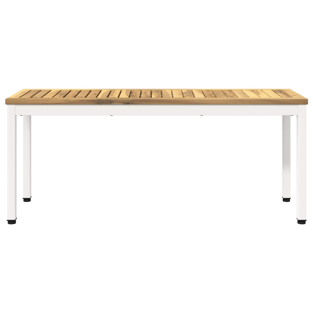 Havebænk 108,5 x 35 x 45 cm Massivt Akacietræ Hvid Rektangulær