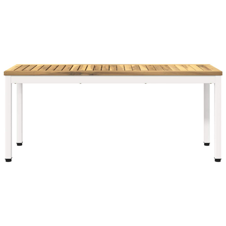 Havebænk 108,5 x 35 x 45 cm Massivt Akacietræ Hvid Rektangulær