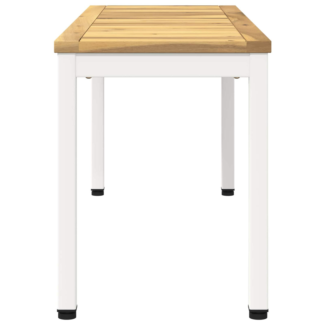 Havebænk 108,5 x 35 x 45 cm Massivt Akacietræ Hvid Rektangulær