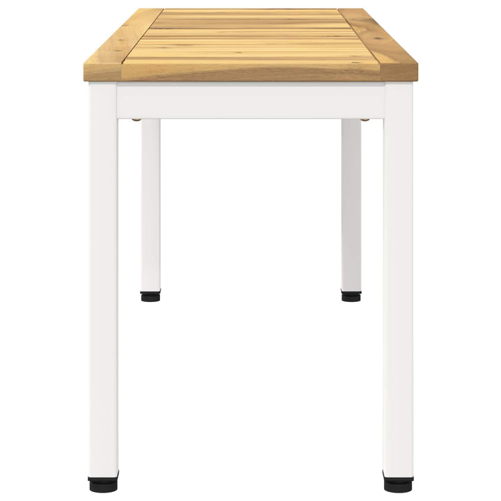 Havebænk 108,5 x 35 x 45 cm Massivt Akacietræ Hvid Rektangulær