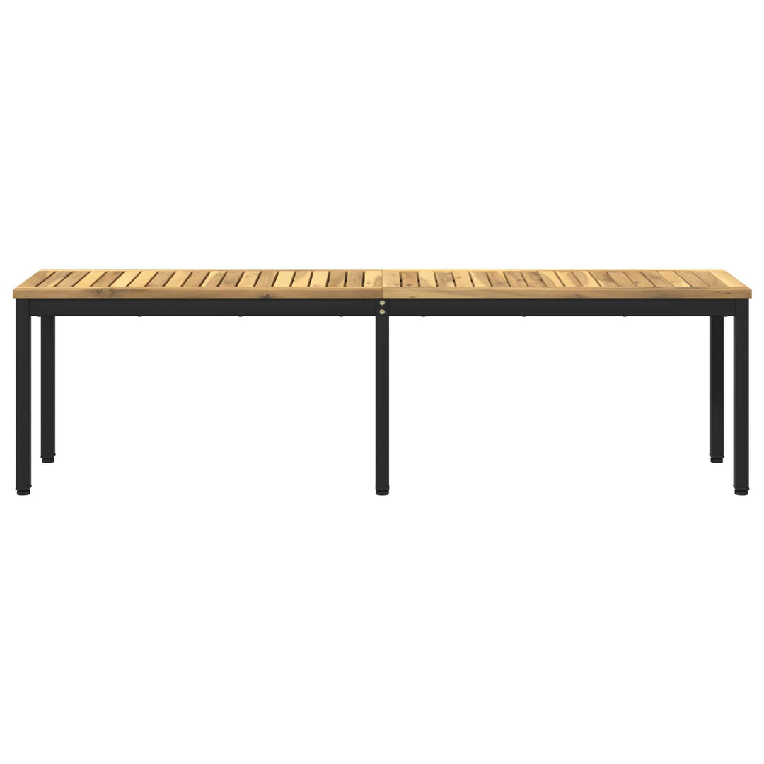 Havebænk 161 x 35 x 45 cm Massivt Akacietræ Hvid og sort