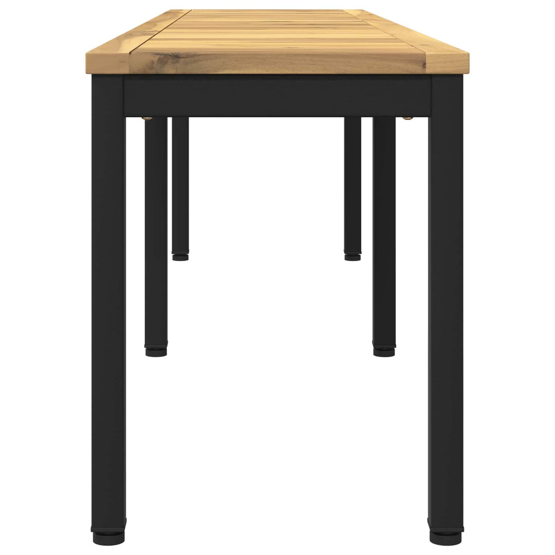 Havebænk 161 x 35 x 45 cm Massivt Akacietræ Hvid og sort